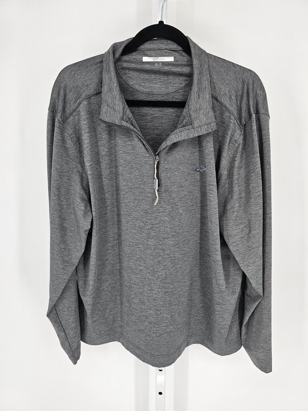 Greg Norman Mens Sz XL 1/2 Zip Pullover Performance Golf Jacket Gray